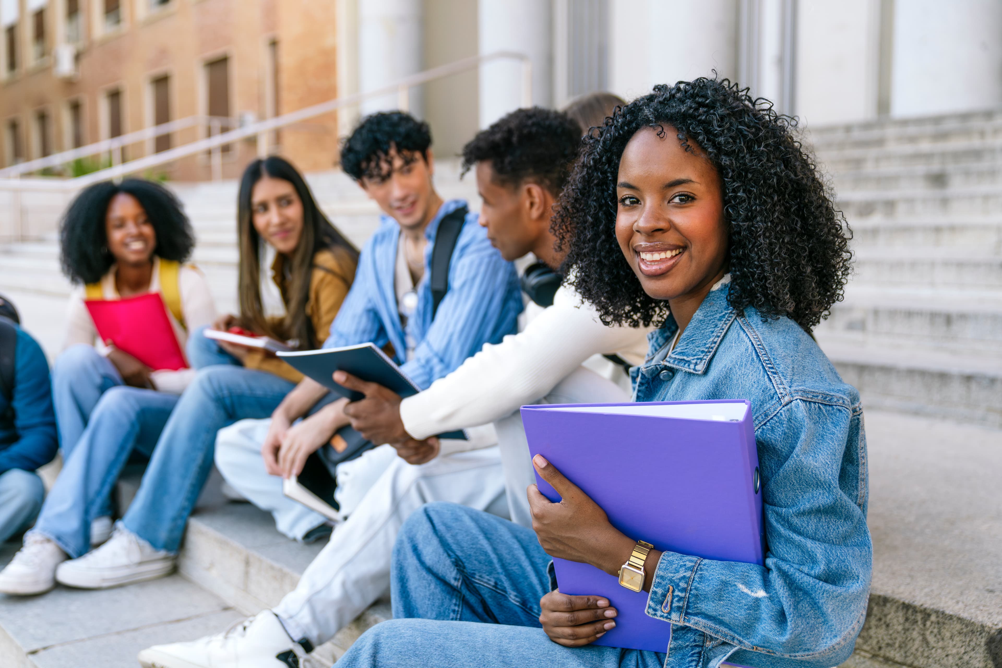 Students consulting with an advisor
